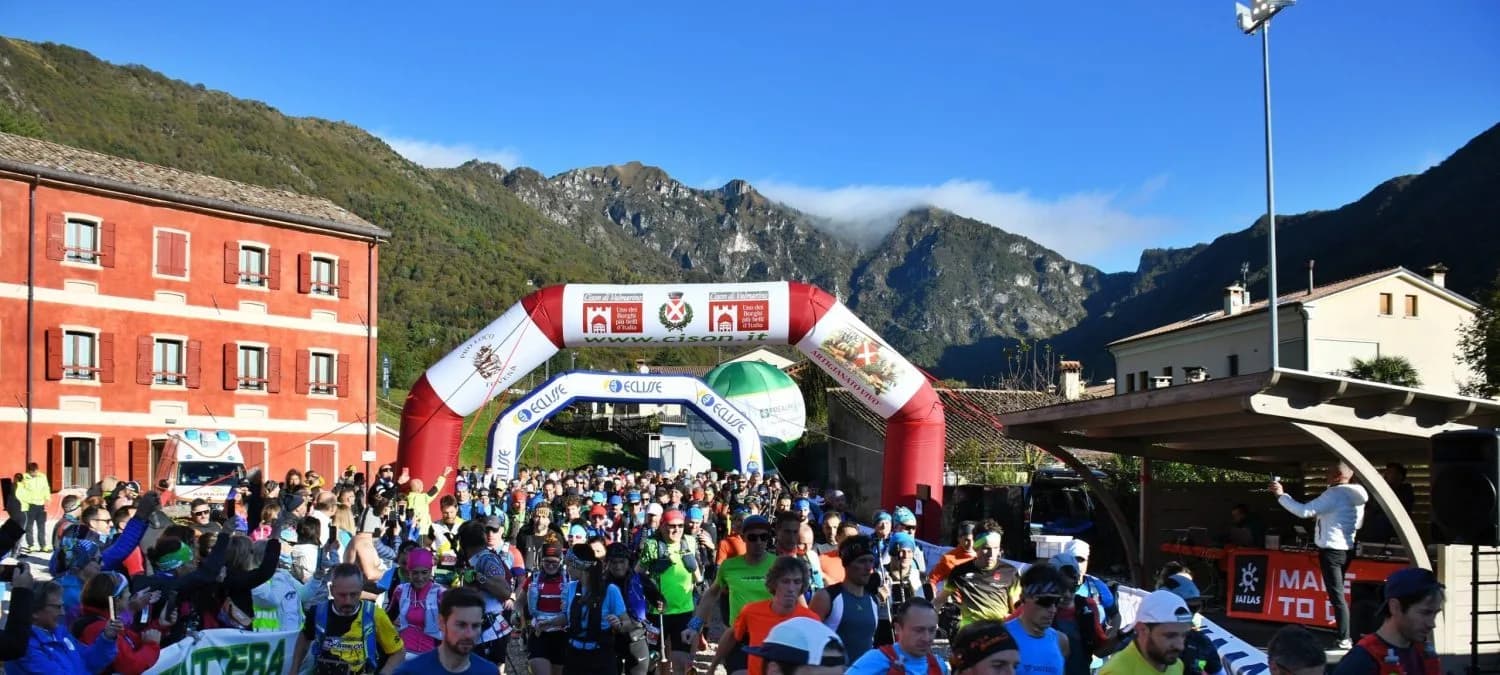 La partenza del Trail del Gevero a Cison di Valmarino